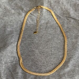 Mayamar 16”Elegant Gold Plated Chain Herringbone Necklace